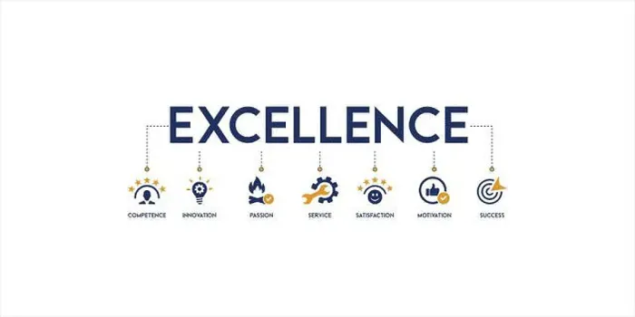 Framed Print : Banner of excellence vector illustration concept with the icon of competence