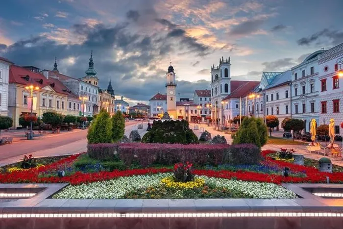 Framed Print : Banska Bystrica, Slovak Republic. Cityscape image of downtown Banska Bystrica, Slovakia with the Slovak National Uprising Square at summer sunrise Framed Print : Banska Bystrica, Slovak Republic. Cityscape image of downtown Banska Bystrica, Slovakia with the Slovak National Uprising Square at summer sunrise