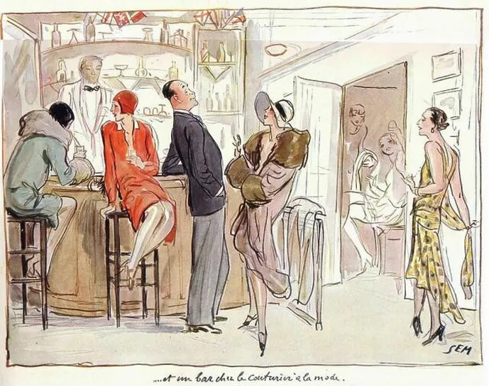 Framed Print : Un bar chez le couturier à la mode - Illustration by SEM (Georges Goursat 1863–1934) Framed Print : Un bar chez le couturier à la mode - Illustration by SEM (Georges Goursat 1863–1934)
