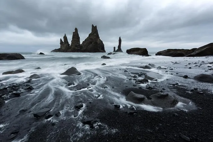 Framed Print : Basalt rock formations Troll toes