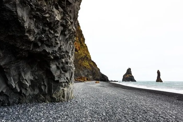 Framed Print : Basalt rock formations Troll toes on black beach near Reynisdrangar, Vik, Iceland. Landscape photography Framed Print : Basalt rock formations Troll toes on black beach near Reynisdrangar, Vik, Iceland. Landscape photography