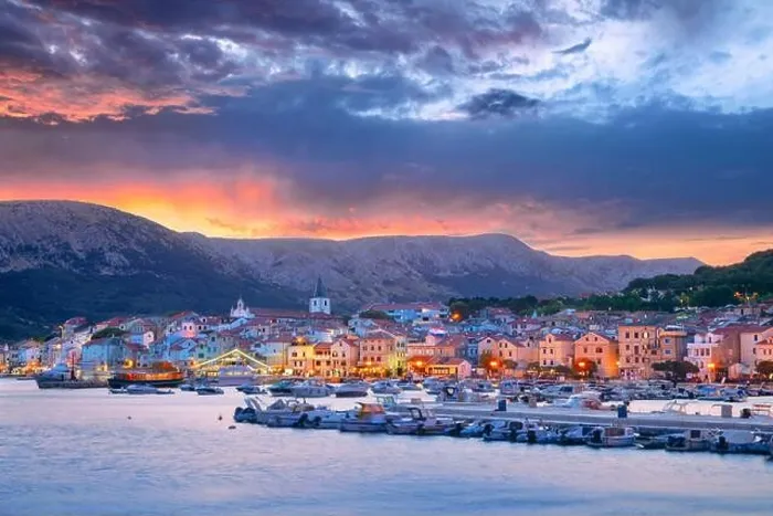 Framed Print : Baska, Krk Island, Croatia. Cityscape image of Baska, Croatia located on Krk Island at summer sunset Framed Print : Baska, Krk Island, Croatia. Cityscape image of Baska, Croatia located on Krk Island at summer sunset