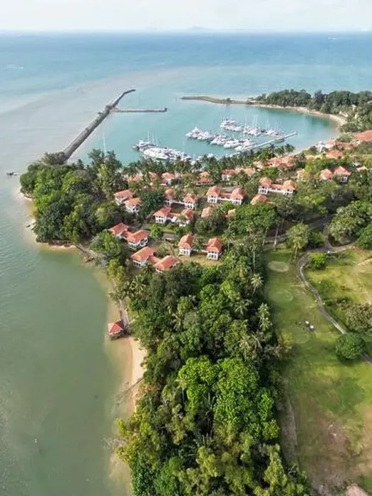 Framed Print : Batam Indonesia - Drone view Nongsa Point Marina and Resort