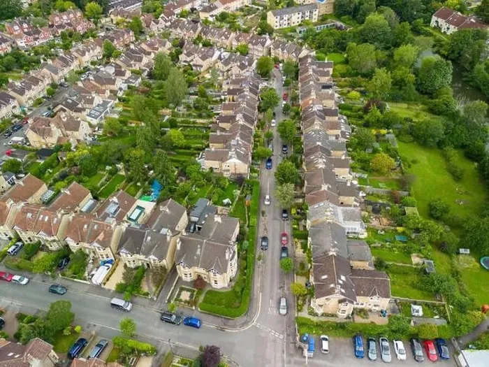 Framed Print : Bath, UK, July 28, 2023: Aerial Drone view over Rockliffe Road Framed Print : Bath, UK, July 28, 2023: Aerial Drone view over Rockliffe Road