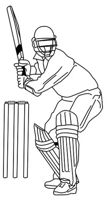 Framed Print : Batsman - Line illustration for Cricket Batsman Framed Print : Batsman - Line illustration for Cricket Batsman