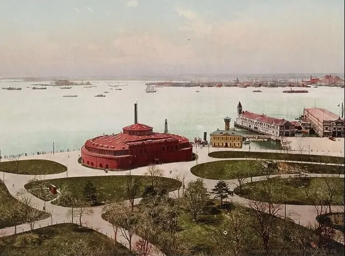 Framed Print : Battery Park and upper bay, New York City 1900 Framed Print : Battery Park and upper bay, New York City 1900