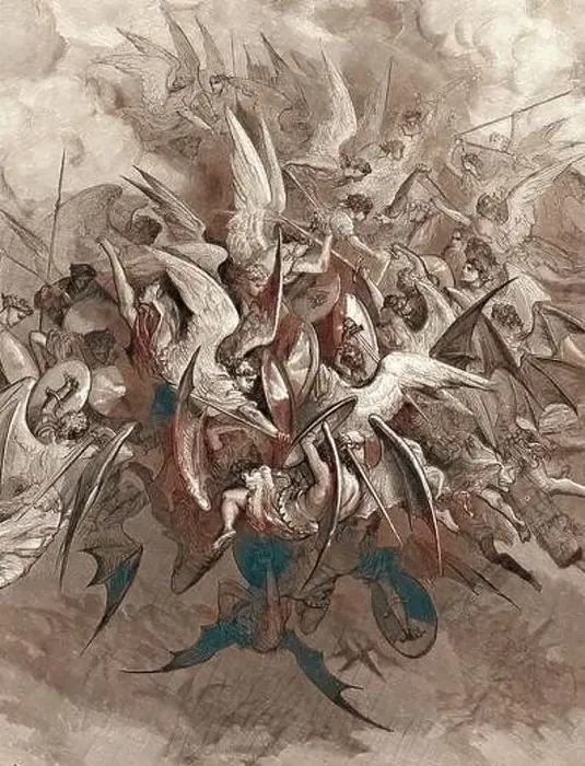 Framed Print : The Battle of the Angels, by Gustave Doré Framed Print : The Battle of the Angels, by Gustave Doré
