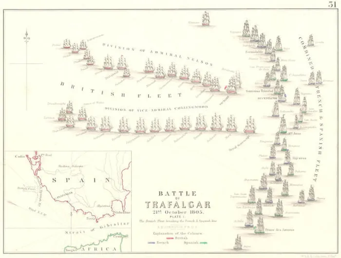 Framed Print : BATTLE OF TRAFALGAR: 21st October 1805 - sheet 1. Spain, 1848 antique map Framed Print : BATTLE OF TRAFALGAR: 21st October 1805 - sheet 1. Spain, 1848 antique map
