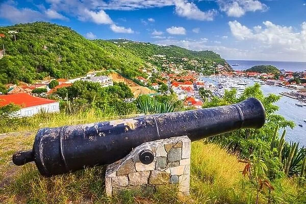 Battlements at Marigot, Saint Martin from Fort Louis in the Caribbean