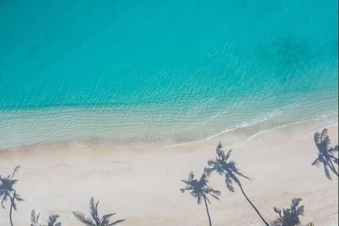 Framed Print : Beach with beautiful coastline. Amazing aerial drone view summer landscape. Color water is turquoise, white sand and palm trees shadows, sunny nature Framed Print : Beach with beautiful coastline. Amazing aerial drone view summer landscape. Color water is turquoise, white sand and palm trees shadows, sunny nature
