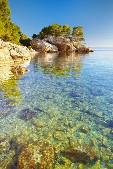 Framed Print : Beach in Brela Village, Makarska Riviera, Croatia, Europe Framed Print : Beach in Brela Village, Makarska Riviera, Croatia, Europe