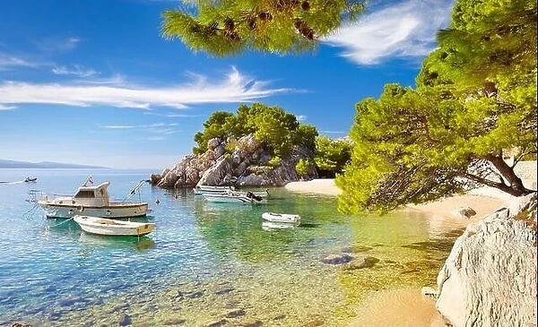 Beach near Brela Village, Makarska Riviera, Croatia