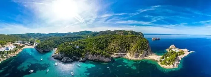 Framed Print : beach of Port Sant Miquel on the north shore of Ibiza island in Spain Framed Print : beach of Port Sant Miquel on the north shore of Ibiza island in Spain