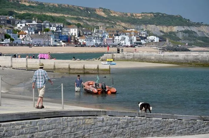 Framed Print : beach and slipway lyme regis dorset england Framed Print : beach and slipway lyme regis dorset england