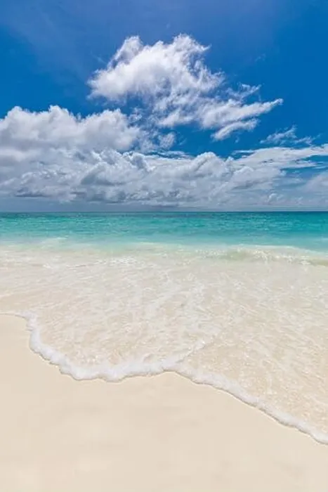 Framed Print : Beach and tropical sea. Relaxing waves splashing with foam on soft white sand. Endless seascape and horizon. Calmness nature landscape under blue sky Framed Print : Beach and tropical sea. Relaxing waves splashing with foam on soft white sand. Endless seascape and horizon. Calmness nature landscape under blue sky