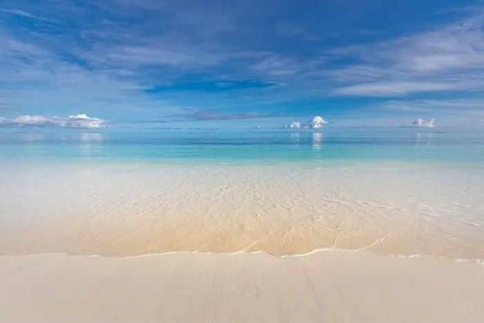 Framed Print : Beach and tropical sea, tranquil nature landscape, scenic with ocean water. Horizon, seascape. Peaceful endless view Framed Print : Beach and tropical sea, tranquil nature landscape, scenic with ocean water. Horizon, seascape. Peaceful endless view