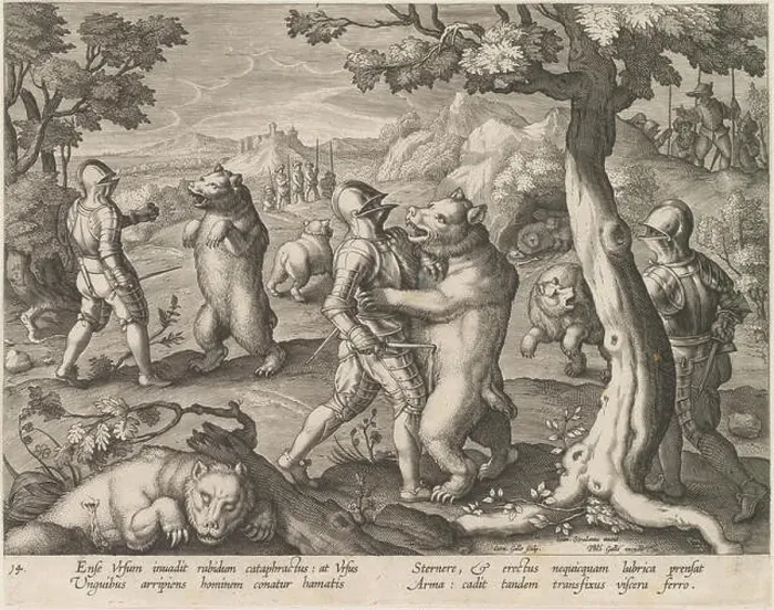 Framed Print : Bear Hunt, from the series Venationes Ferarum Framed Print : Bear Hunt, from the series Venationes Ferarum