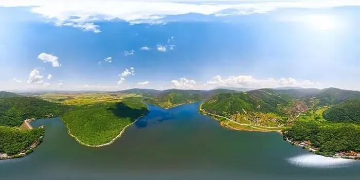 Framed Print : Beautiful 360 aerial panorama of Bovan lake near Sokobanja and Aleksinac in Serbia Framed Print : Beautiful 360 aerial panorama of Bovan lake near Sokobanja and Aleksinac in Serbia