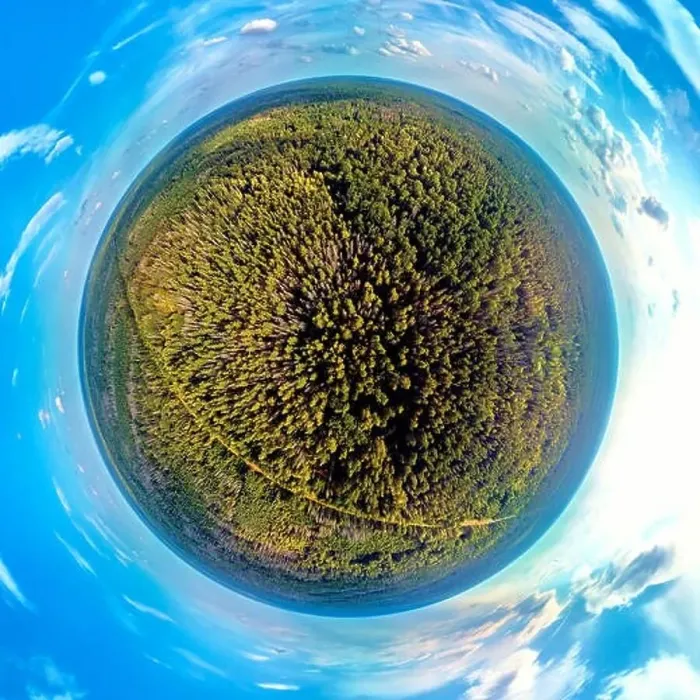 Framed Print : Beautiful 360 panoramic little planet aerial drone view to Bialowieza Forest - one of the last Framed Print : Beautiful 360 panoramic little planet aerial drone view to Bialowieza Forest - one of the last