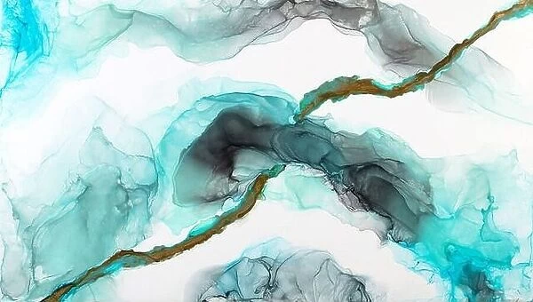 Beautiful abstract background, painting artwork in stylish colors. Liquid, fluid art pattern. Original simulation of depth ocean and the sea surface