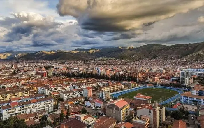 Framed Print : Beautiful aerial shot over the cloudy and sunny sky of Cusco Framed Print : Beautiful aerial shot over the cloudy and sunny sky of Cusco