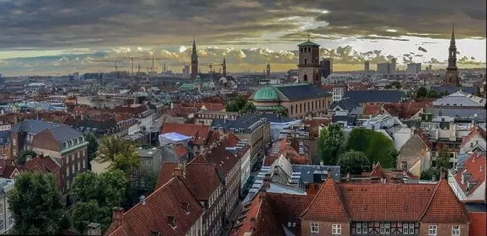 Framed Print : Beautiful aerial view of the delish city of Copenhagen the capital of Denmark Framed Print : Beautiful aerial view of the delish city of Copenhagen the capital of Denmark