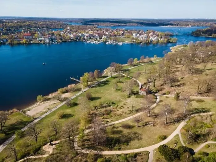 Framed Print : Beautiful aerial view of lake Tiefer See and Babelsberg Park in Potsdam Framed Print : Beautiful aerial view of lake Tiefer See and Babelsberg Park in Potsdam