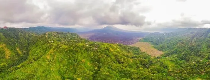 Framed Print : Beautiful Batur volcano, view from drone, panorama Framed Print : Beautiful Batur volcano, view from drone, panorama