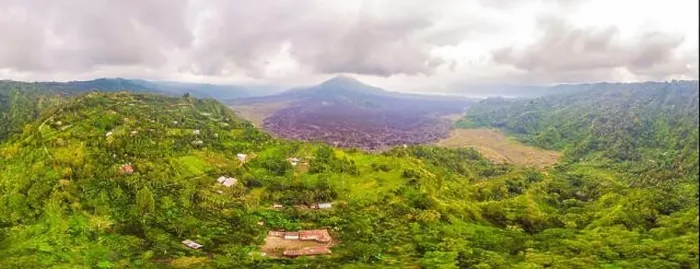 Framed Print : Beautiful Batur volcano, view from drone, panorama Framed Print : Beautiful Batur volcano, view from drone, panorama