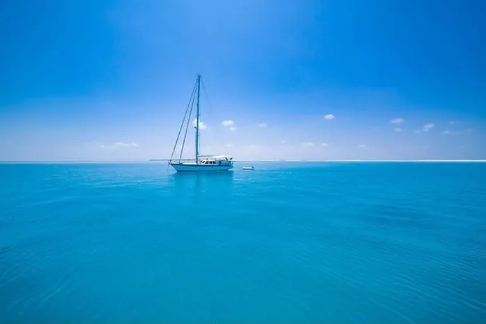 Framed Print : Beautiful bay with sailing boat. Summer recreational amazing view to yacht, swimming woman and clear water Framed Print : Beautiful bay with sailing boat. Summer recreational amazing view to yacht, swimming woman and clear water