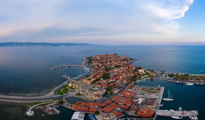 Framed Print : Beautiful bird's-eye view of the old town of Nessebar Framed Print : Beautiful bird's-eye view of the old town of Nessebar