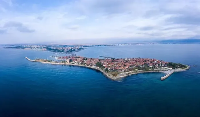 Framed Print : Beautiful bird's-eye view of the old town of Nessebar Framed Print : Beautiful bird's-eye view of the old town of Nessebar