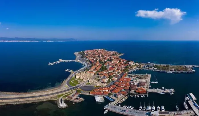 Framed Print : Beautiful bird's-eye view of the old town of Nessebar Framed Print : Beautiful bird's-eye view of the old town of Nessebar