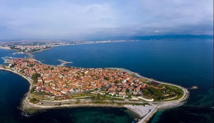 Framed Print : Beautiful bird's-eye view of the old town of Nessebar Framed Print : Beautiful bird's-eye view of the old town of Nessebar