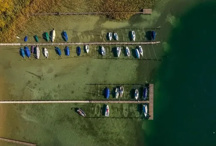 Framed Print : Beautiful boats. Top view of yachts from flying drone Framed Print : Beautiful boats. Top view of yachts from flying drone