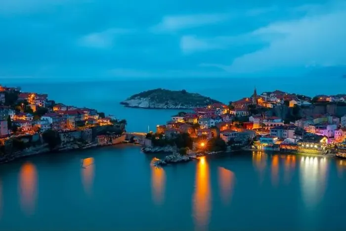 Framed Print : Beautiful cityscape on the mountains over Black-sea, Amasra. Amasra traditional Turkish architecture Framed Print : Beautiful cityscape on the mountains over Black-sea, Amasra. Amasra traditional Turkish architecture