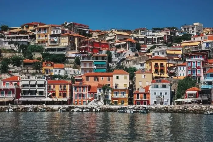 Framed Print : Beautiful colorful coastal town Parga in Greece, Epirus
