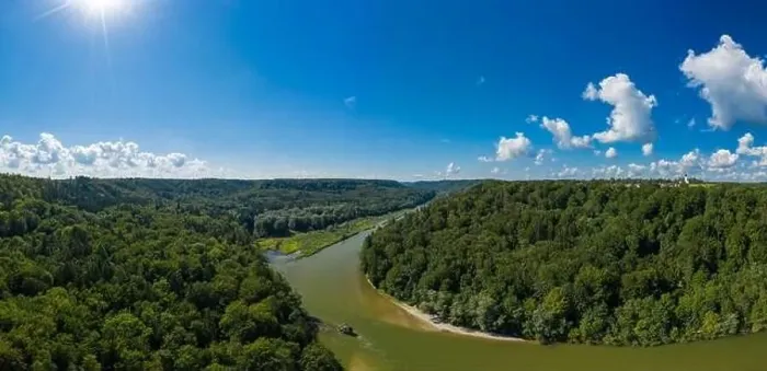 Framed Print : Beautiful day in nature, view at the Isar river in bavaria as a drone shot Framed Print : Beautiful day in nature, view at the Isar river in bavaria as a drone shot