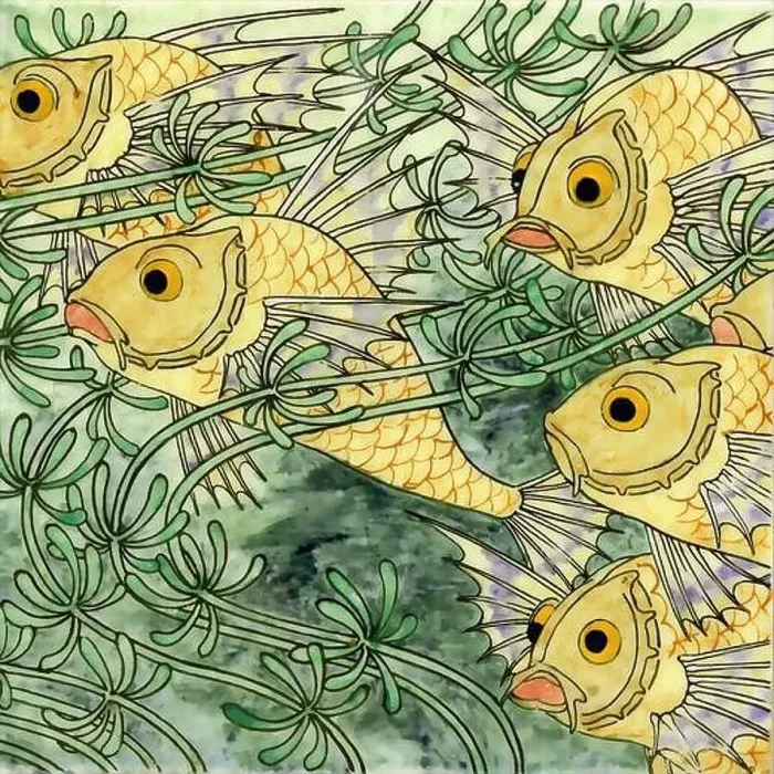 Framed Print : Beautiful fish swimming among aquatic plants. Digital Sea life design on a textured background Framed Print : Beautiful fish swimming among aquatic plants. Digital Sea life design on a textured background