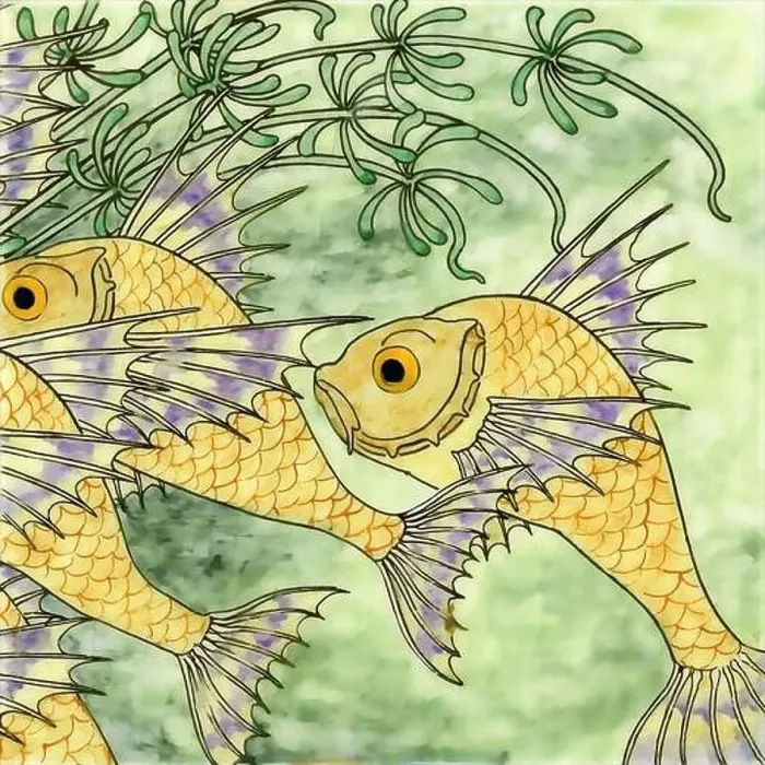 Framed Print : Beautiful fish swimming among aquatic plants. Digital Sea life design on a textured background Framed Print : Beautiful fish swimming among aquatic plants. Digital Sea life design on a textured background