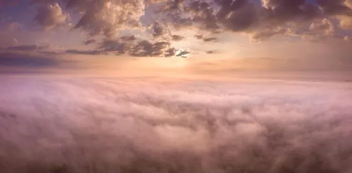 Framed Print : Beautiful foggy sunrise panoramic landscape from drone. Magical sunrise over the clouds Framed Print : Beautiful foggy sunrise panoramic landscape from drone. Magical sunrise over the clouds