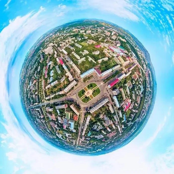 Framed Print : Beautiful futuristic panoramic (360 spherical panorama little planet) aerial drone view to city of Ust-Kamenogorsk (KZ) Framed Print : Beautiful futuristic panoramic (360 spherical panorama little planet) aerial drone view to city of Ust-Kamenogorsk (KZ)