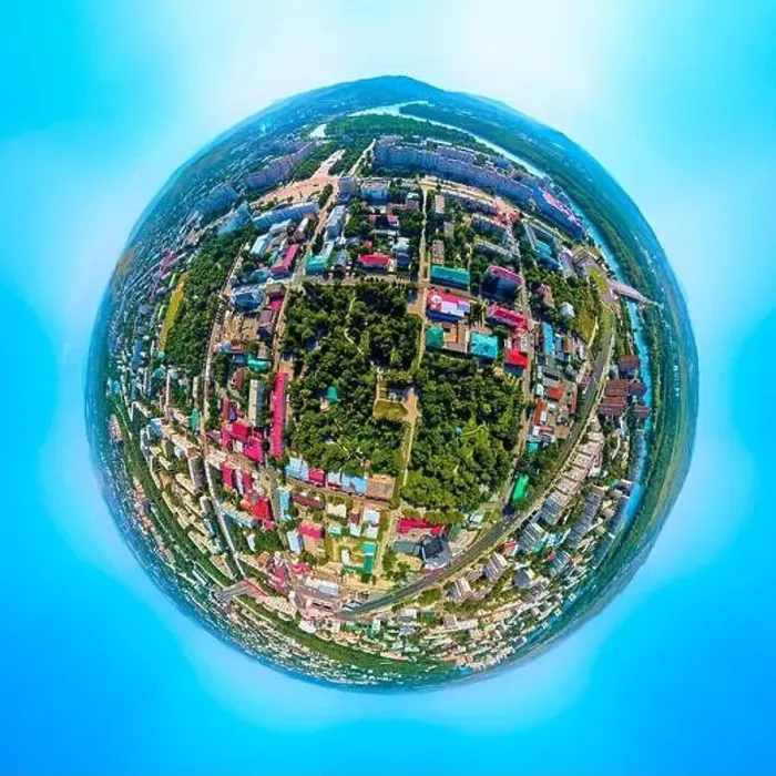 Framed Print : Beautiful futuristic panoramic (360 spherical panorama little planet) aerial drone view to city of Ust-Kamenogorsk (KZ) Framed Print : Beautiful futuristic panoramic (360 spherical panorama little planet) aerial drone view to city of Ust-Kamenogorsk (KZ)