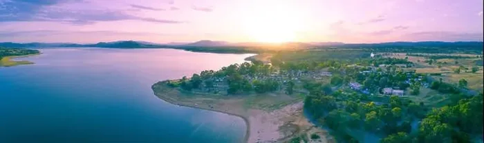 Framed Print : Beautiful lake and countryside at sunset - aerial panorama Framed Print : Beautiful lake and countryside at sunset - aerial panorama