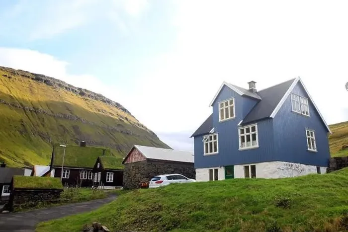 Framed Print : The beautiful landscape of Elduvik in the Faroe islands
