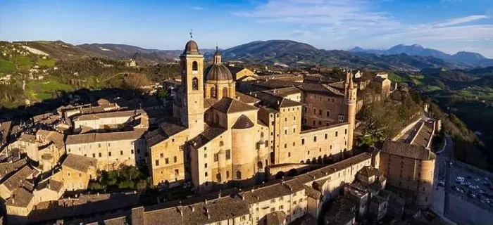 Framed Print : One of the most beautiful medieval towns of Italy - Urbino in Marche region Framed Print : One of the most beautiful medieval towns of Italy - Urbino in Marche region