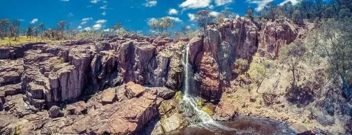 Framed Print : Beautiful Nigretta falls on hot summer day - aerial panorama Framed Print : Beautiful Nigretta falls on hot summer day - aerial panorama