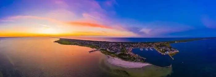 Framed Print : Beautiful Panorama color sky, sunset by the Baltic Sea, Jastarnia, Poland. Harbor. Aerial View Framed Print : Beautiful Panorama color sky, sunset by the Baltic Sea, Jastarnia, Poland. Harbor. Aerial View