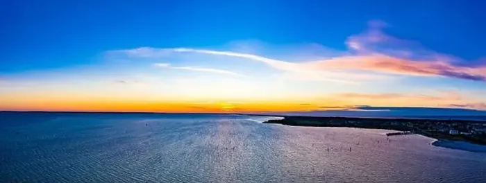 Framed Print : Beautiful Panorama color sky, sunset by the Baltic Sea, Jastarnia, Poland. Aerial View Framed Print : Beautiful Panorama color sky, sunset by the Baltic Sea, Jastarnia, Poland. Aerial View