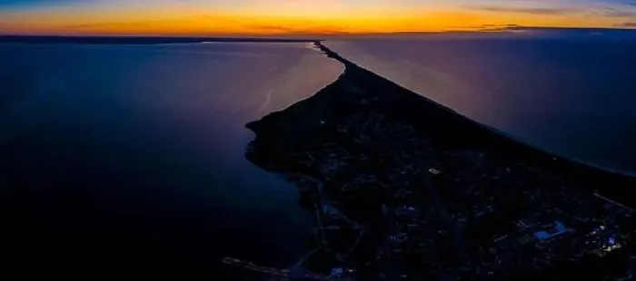 Framed Print : Beautiful Panorama color sky, sunset by the Baltic Sea, Jastarnia, Poland. Aerial View Framed Print : Beautiful Panorama color sky, sunset by the Baltic Sea, Jastarnia, Poland. Aerial View